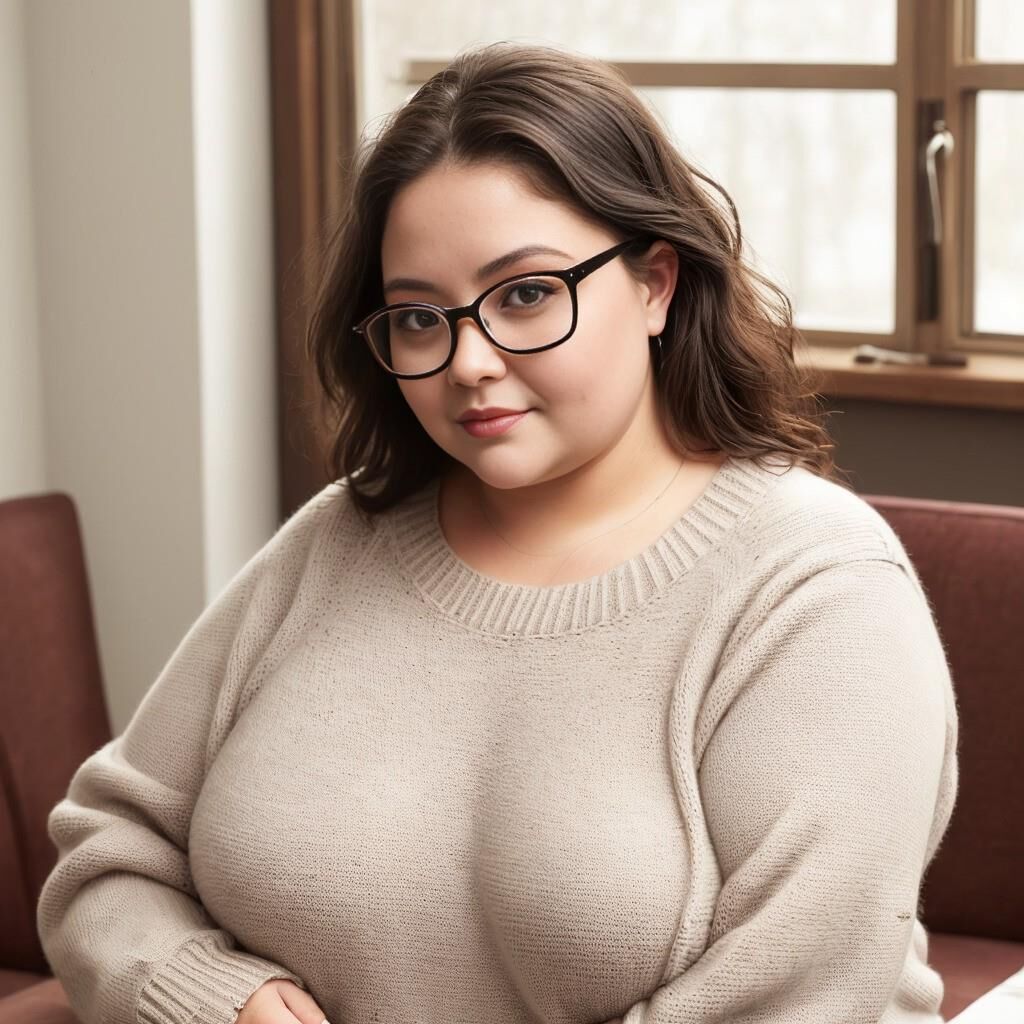 AI - Woman in sweater and glasses 6