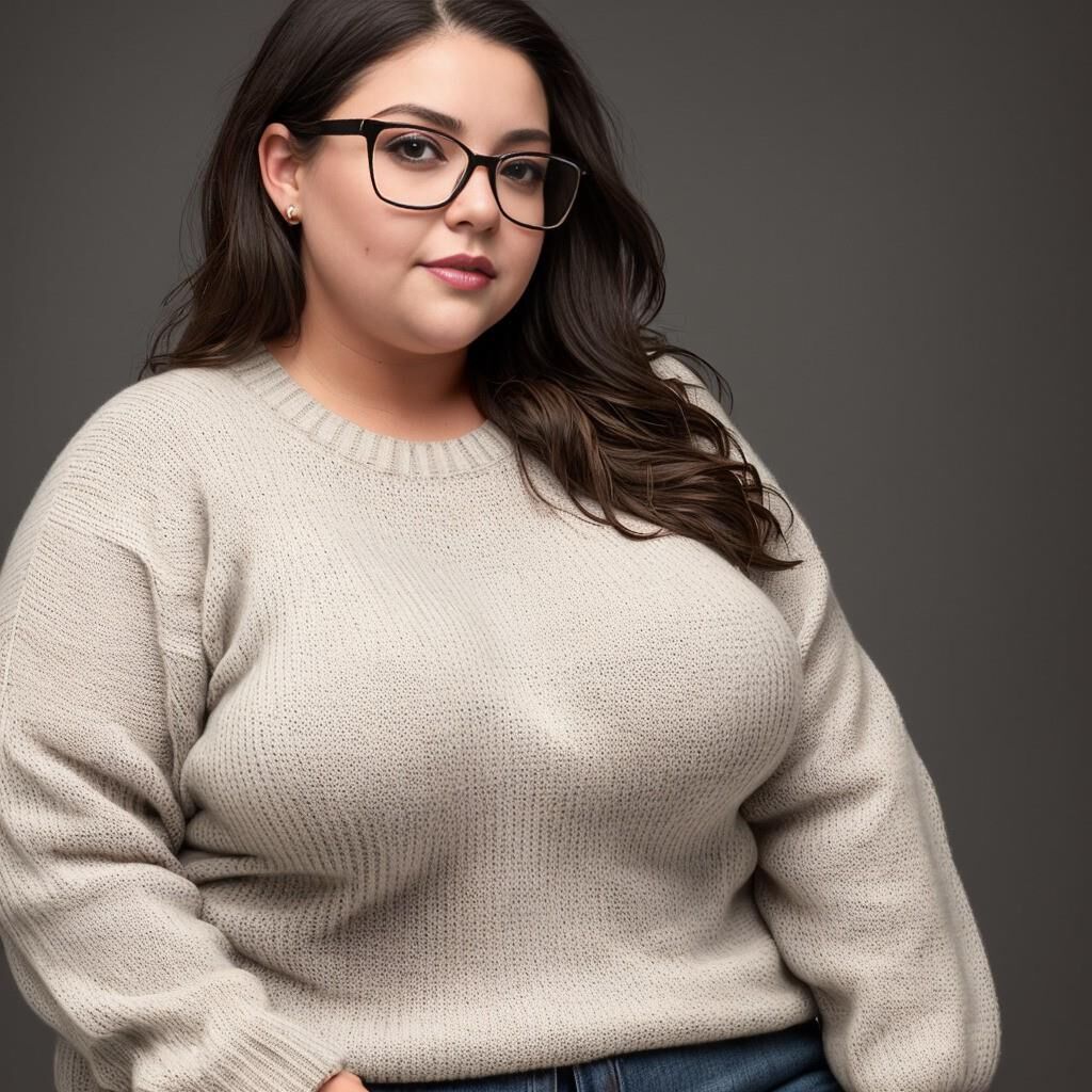 AI - Woman in sweater and glasses 6