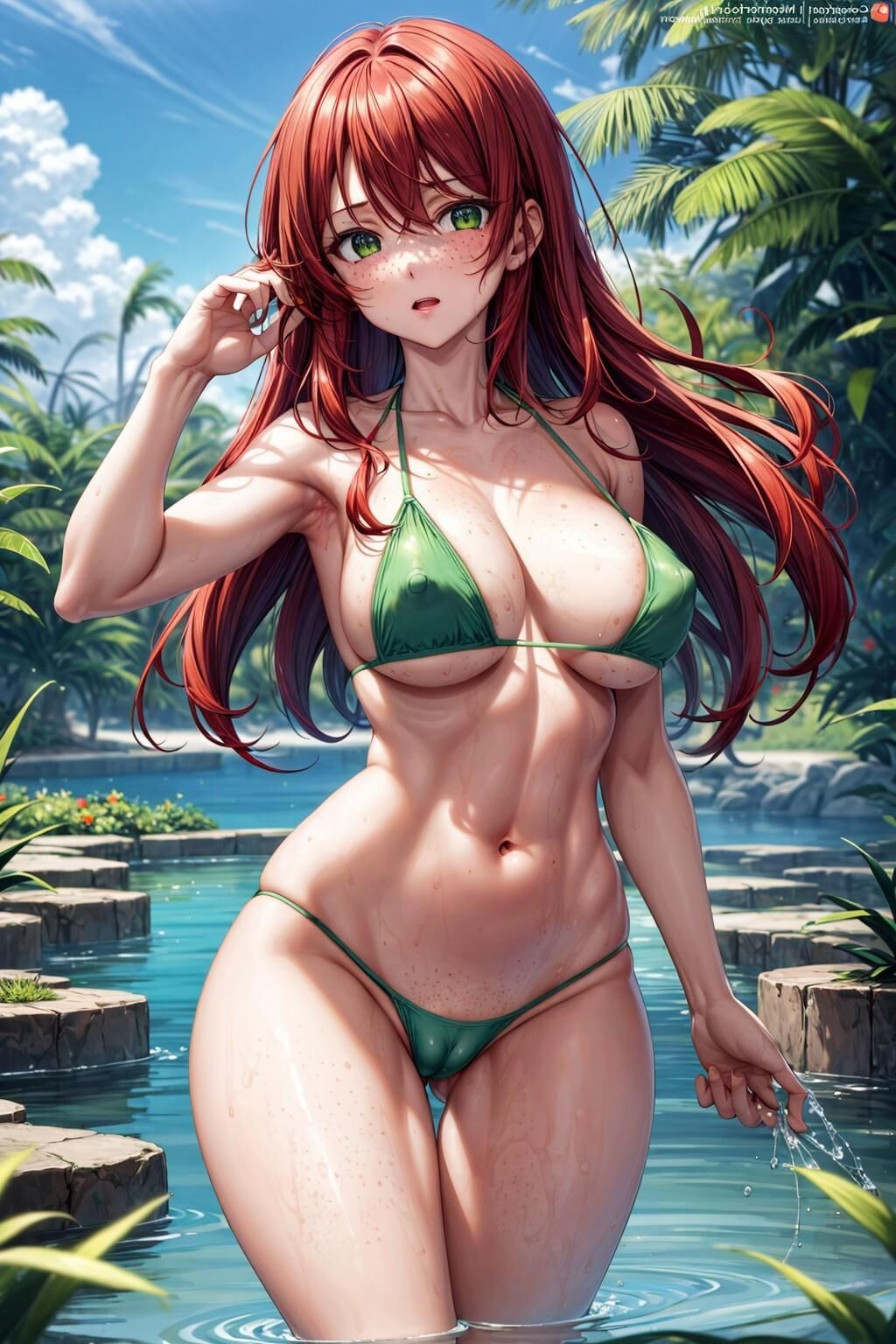 (AI Generated Hentai) Swimsuit Centerfold w/ Cassie