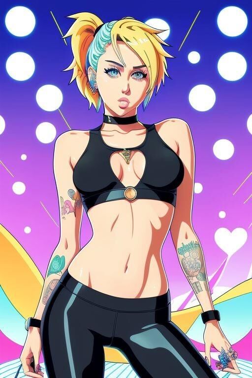 Miley Cyrus Mad Magazine Anime gerado por IA