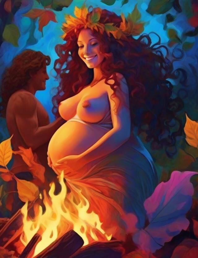 Pregnant Priestess of the Great Mother Goddess