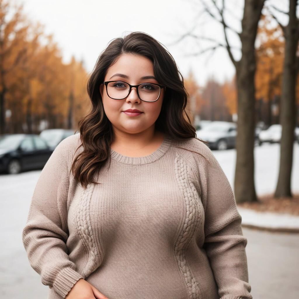 AI - Woman in sweater and glasses 4