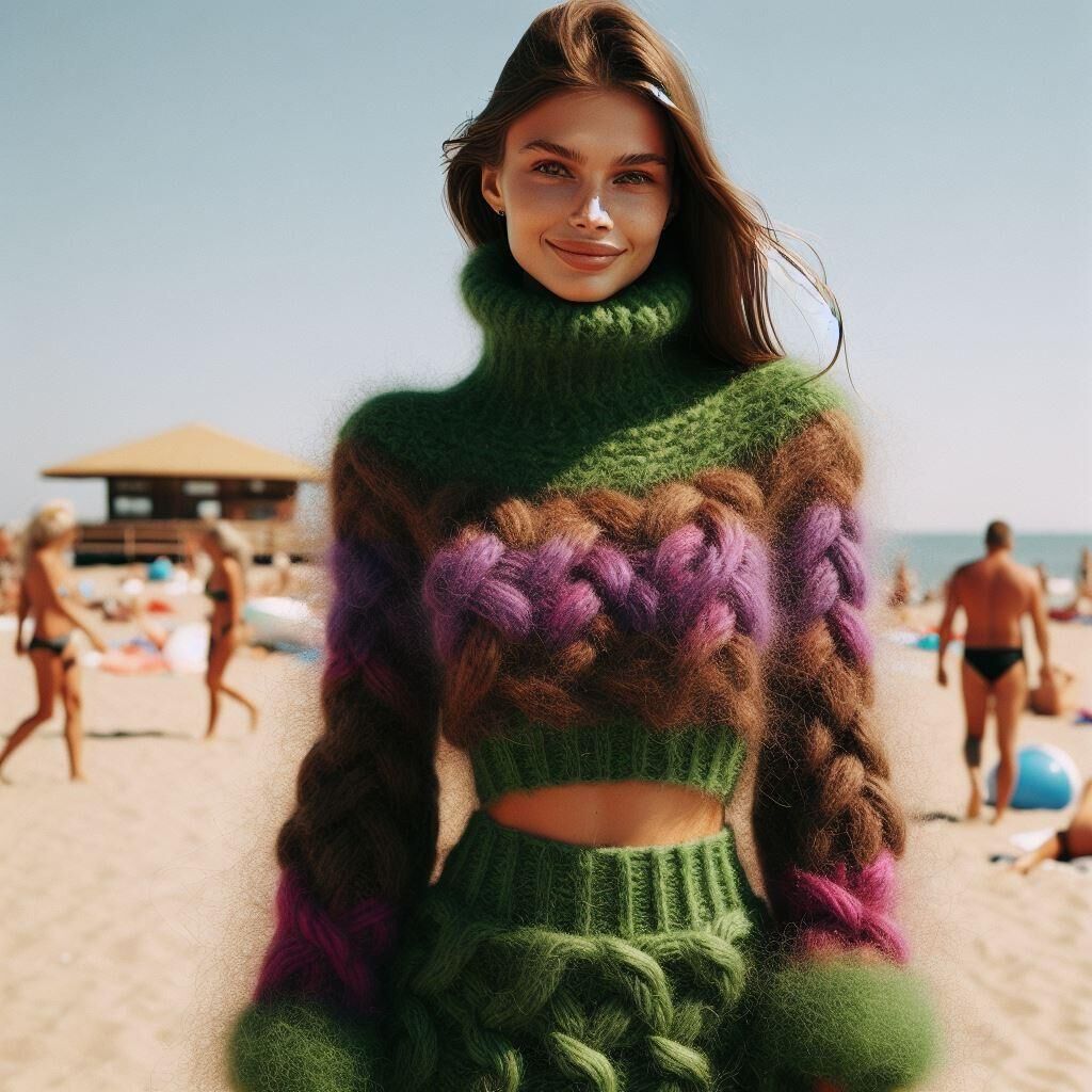 AI Sweatergirls at the beach 1