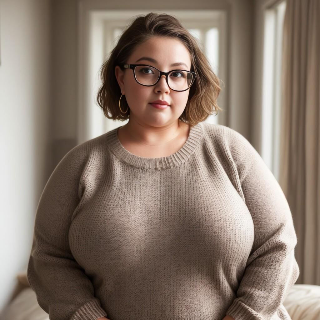 AI - Woman in sweater and glasses 6