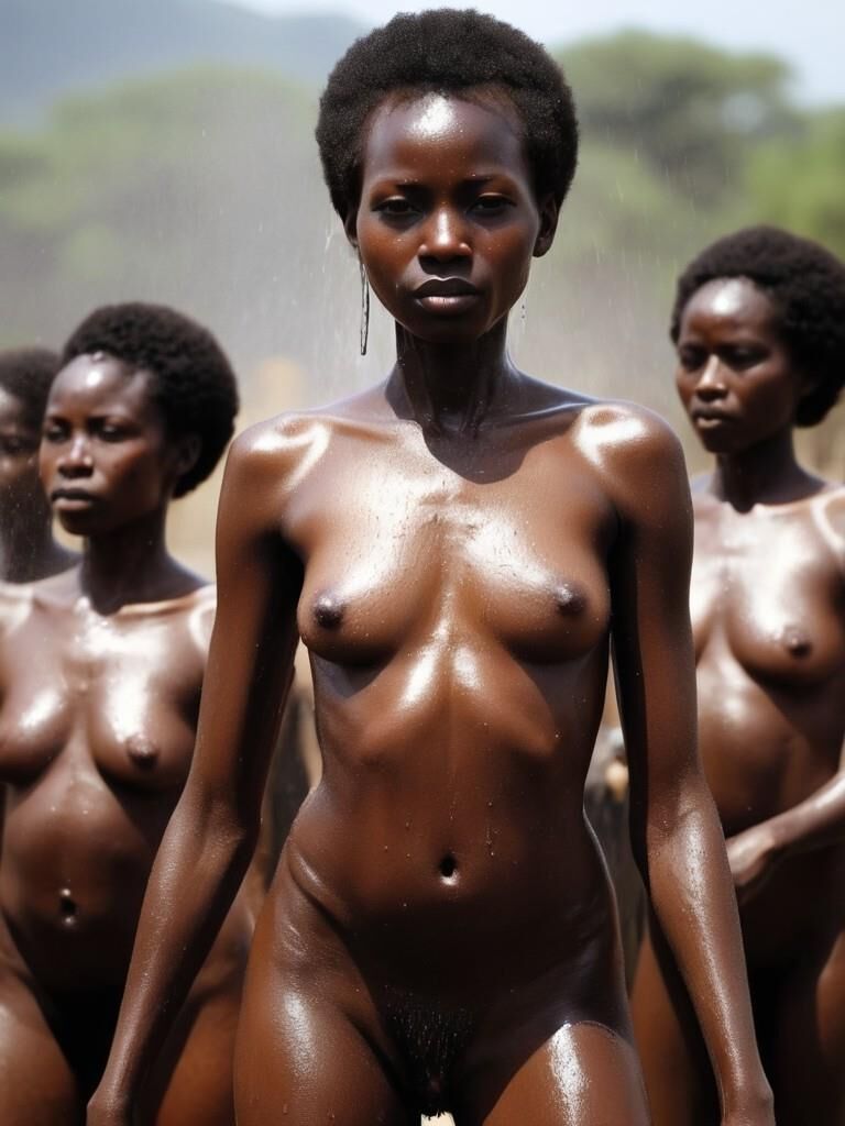 mujer africana, bañarse