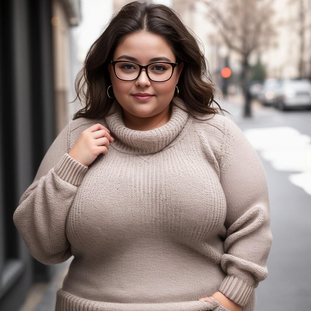 AI - Woman in sweater and glasses 4