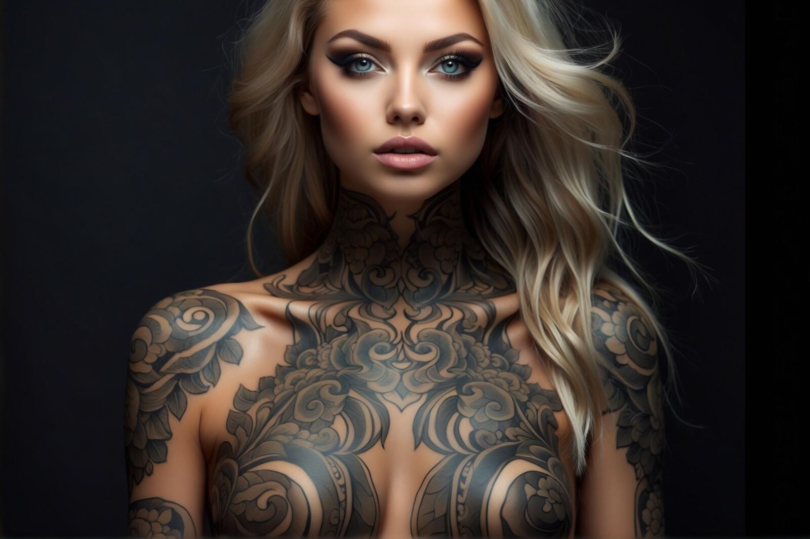 Tattoed blonde beauty  