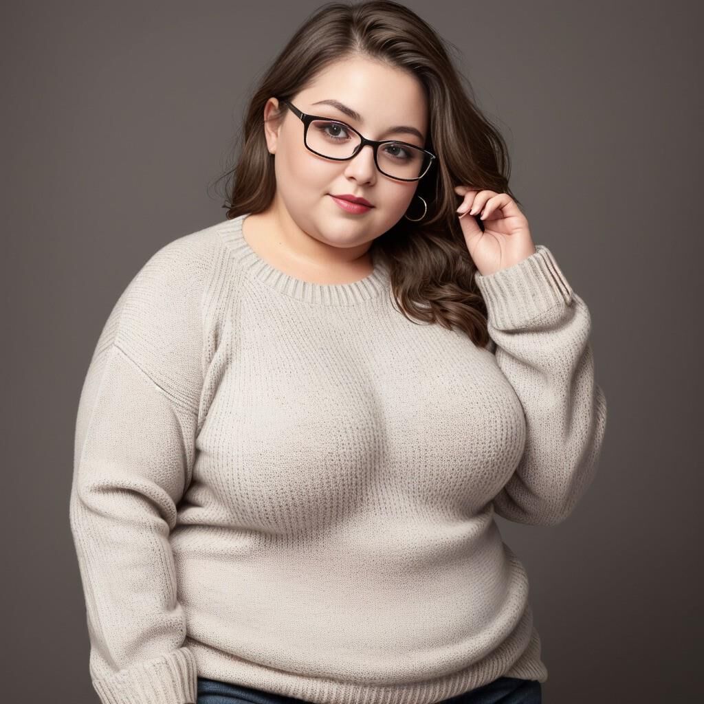 AI - Woman in sweater and glasses 4