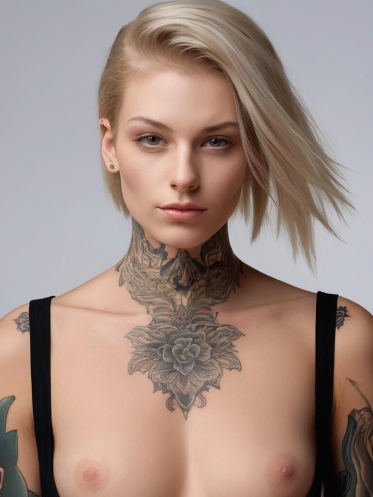 Tattooed blonde beauty - 2