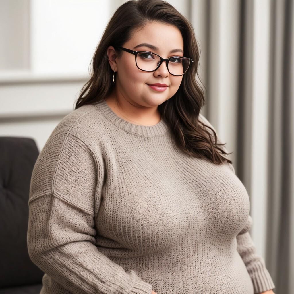 AI - Woman in sweater and glasses 6