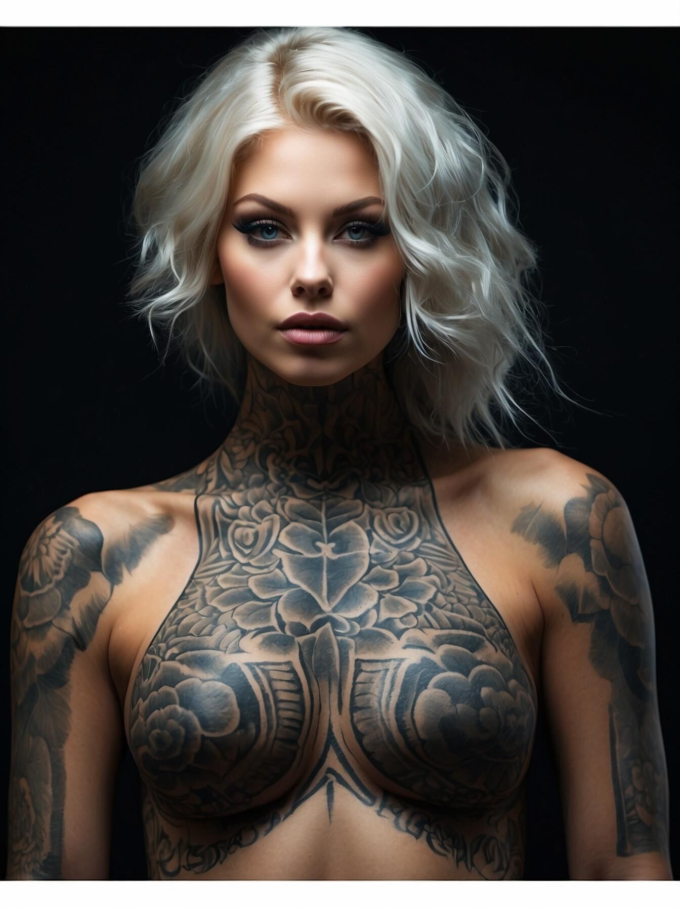 Tattoed blonde beauty  