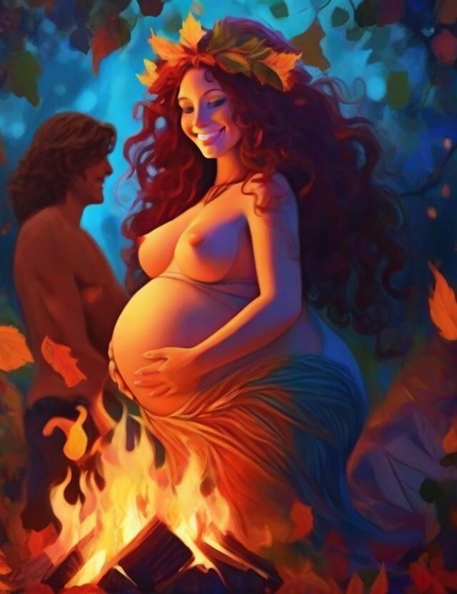 Pregnant Priestess of the Great Mother Goddess