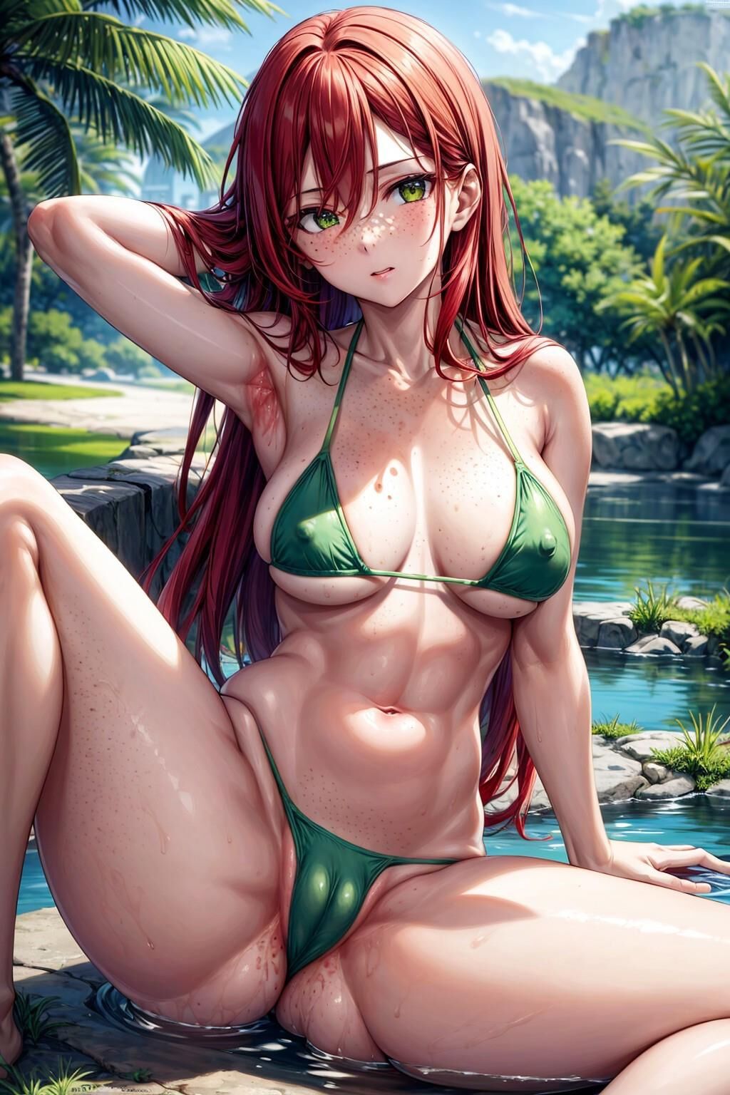 (AI Generated Hentai) Swimsuit Centerfold w/ Cassie