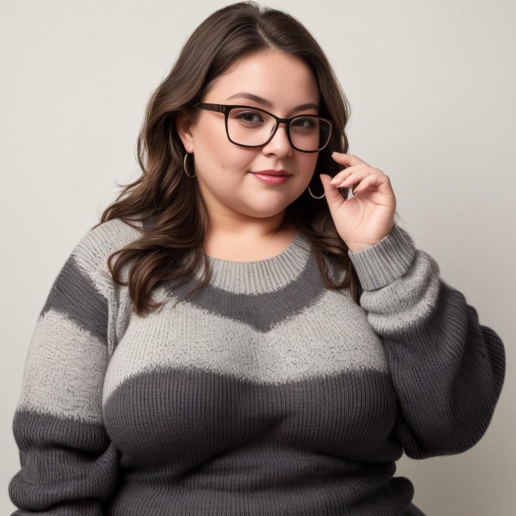 AI - Woman in sweater and glasses 4