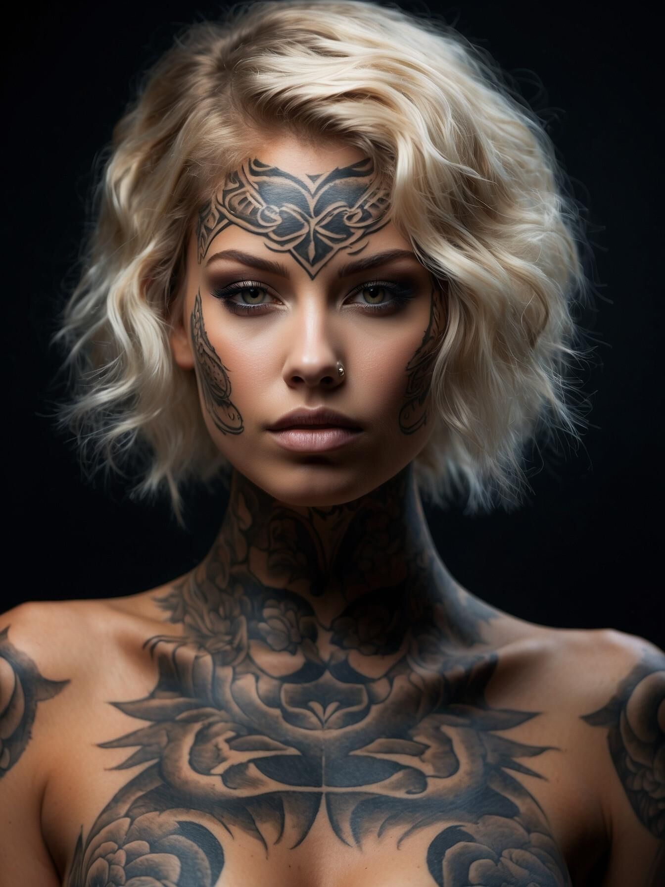 Tattoed blonde beauty  