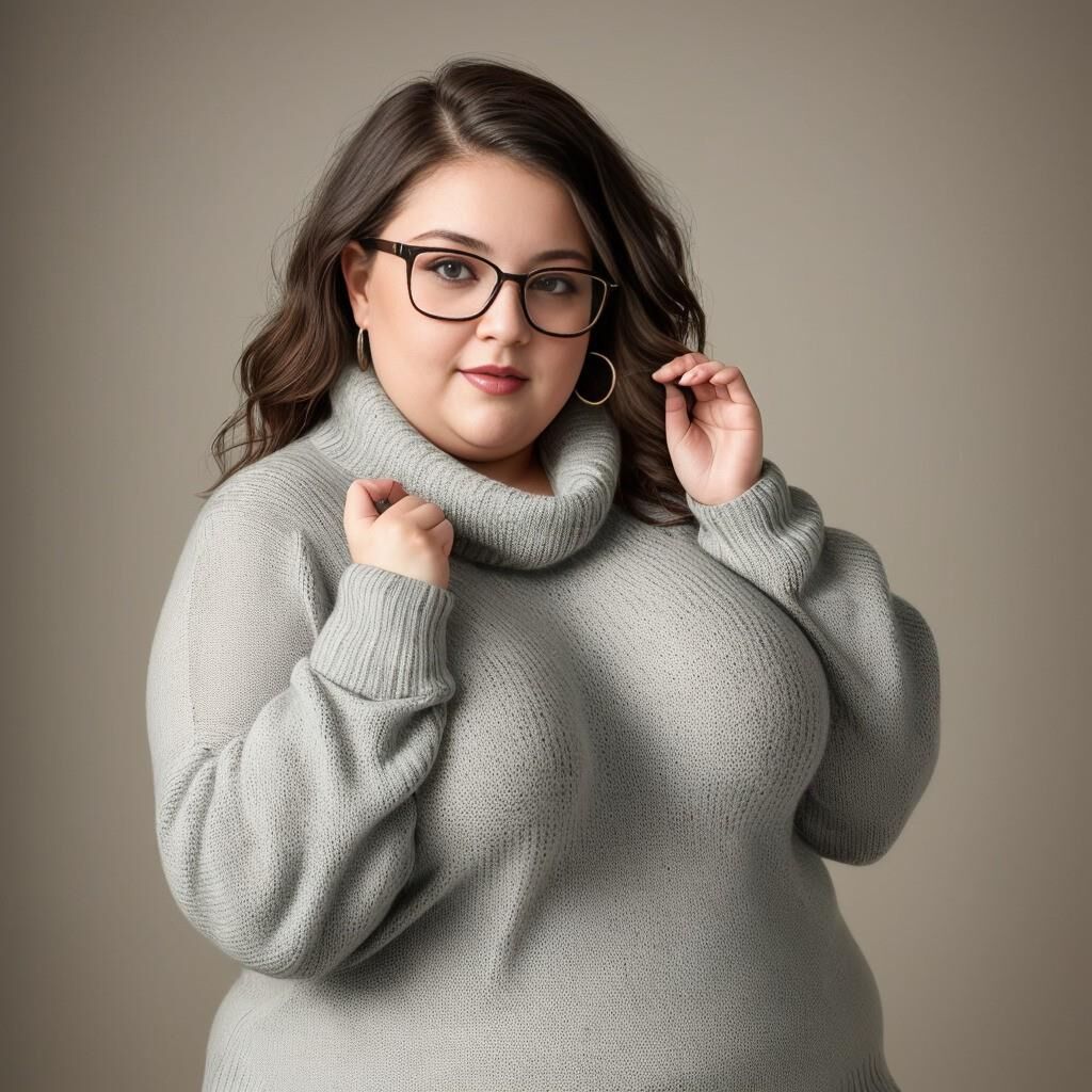 AI - Woman in sweater and glasses 4