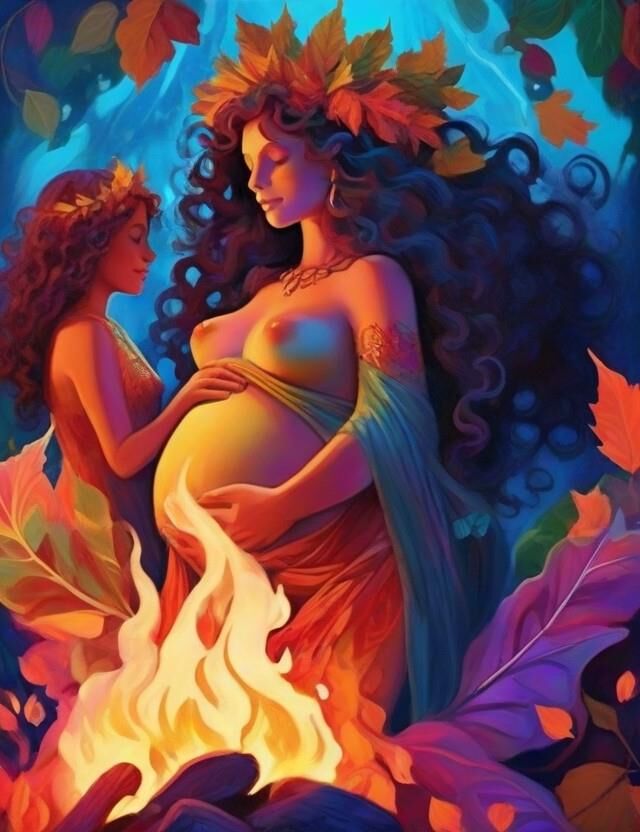 Pregnant Priestess of the Great Mother Goddess