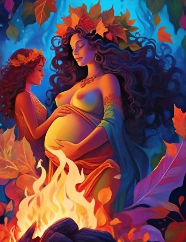 Pregnant Priestess of the Great Mother Goddess