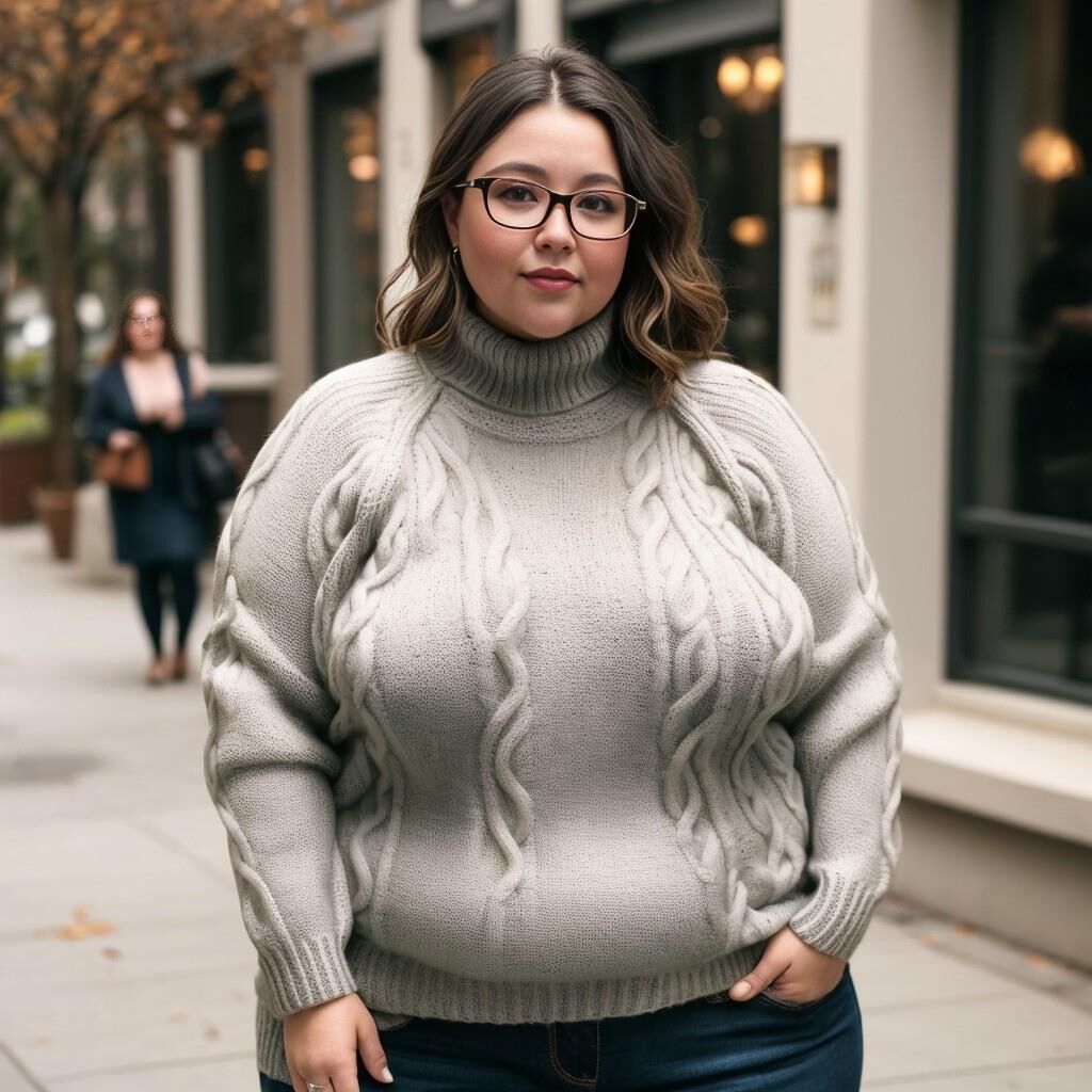 AI - Woman in sweater and glasses 6