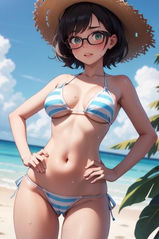 (AI Generated Hentai) Another sexy beach day with Kinkiyo!