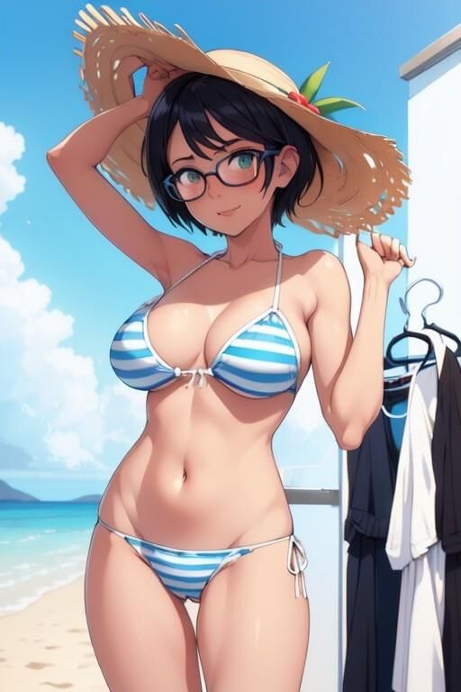 (AI Generated Hentai) Another sexy beach day with Kinkiyo!