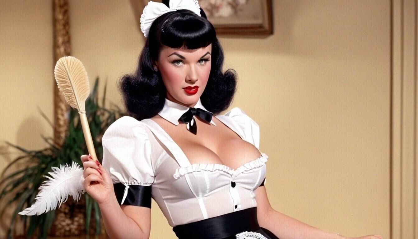 Betty Page as Maid - AI