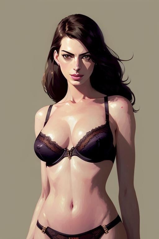 Anne Hathaway - The Key Word is Tasteful AI - Digital Paintings