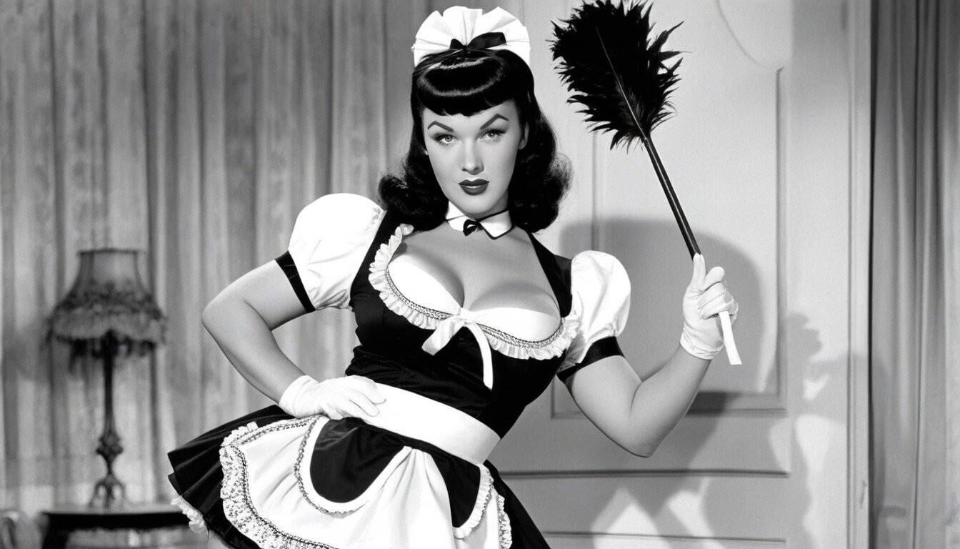 Betty Page as Maid - AI