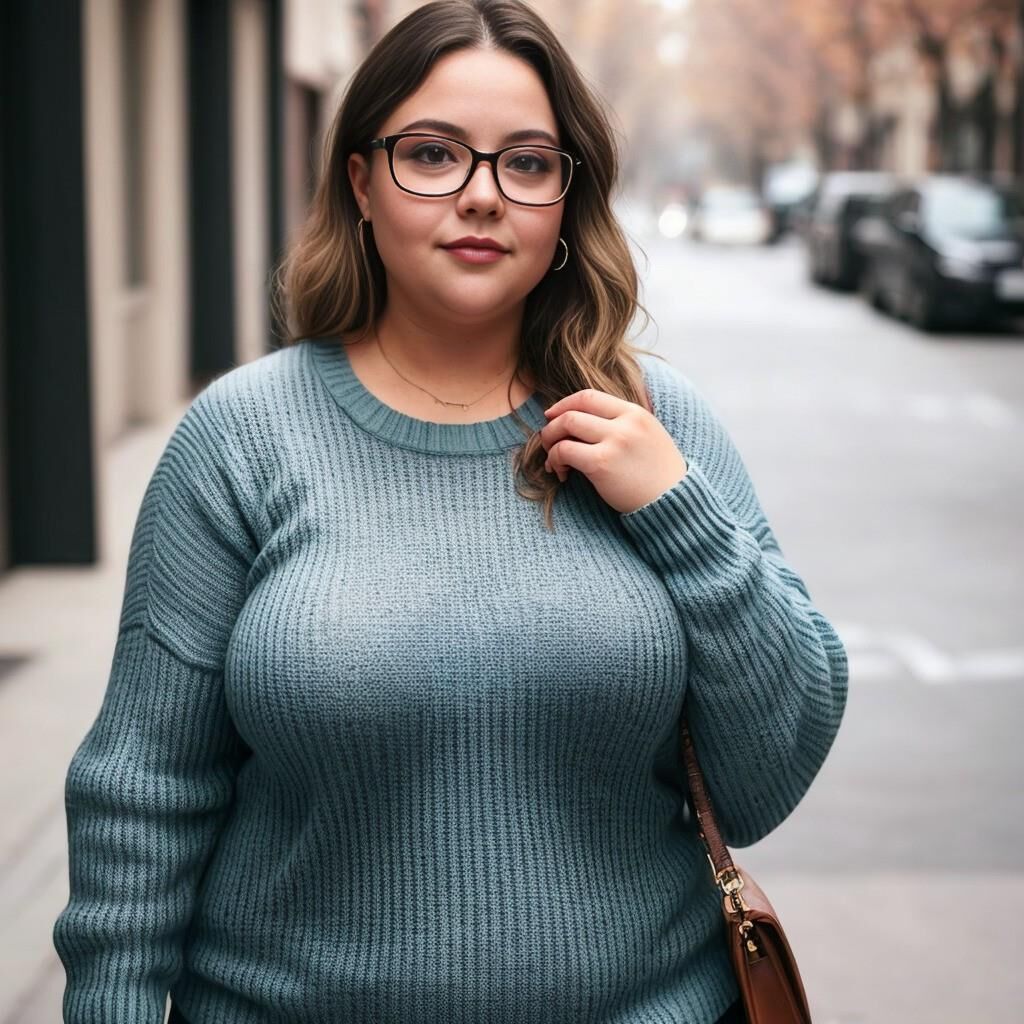 AI - Woman in sweater and glasses