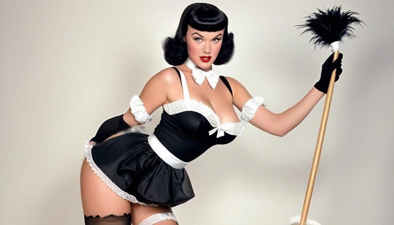 Betty Page as Maid - AI