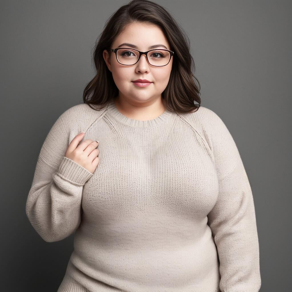 AI - Woman in sweater and glasses