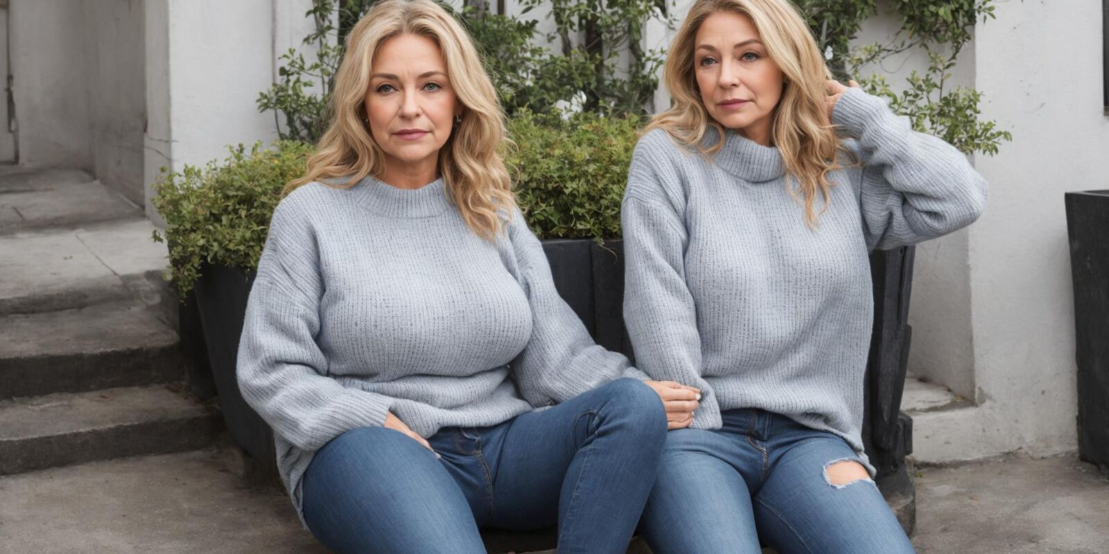 AI - Women in jeans and a sweater