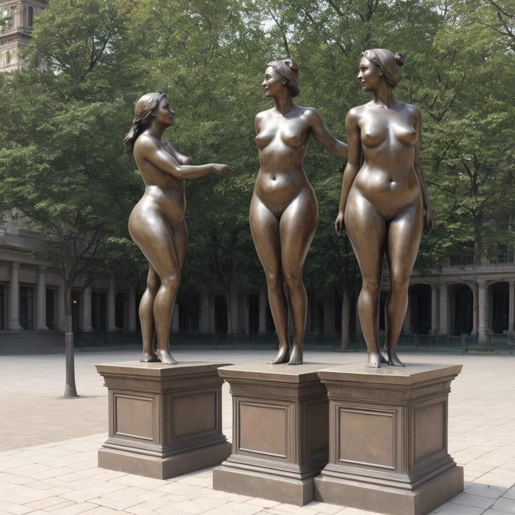 AI - Women as bronze statues