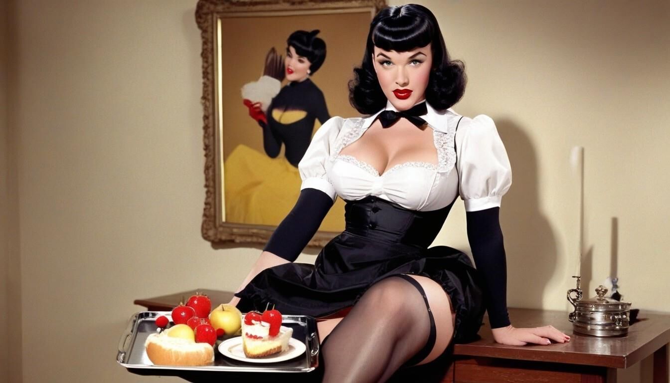 Betty Page as Maid - AI