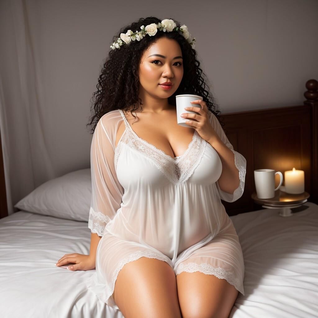 AI - Women in nightgowns with coffee 2