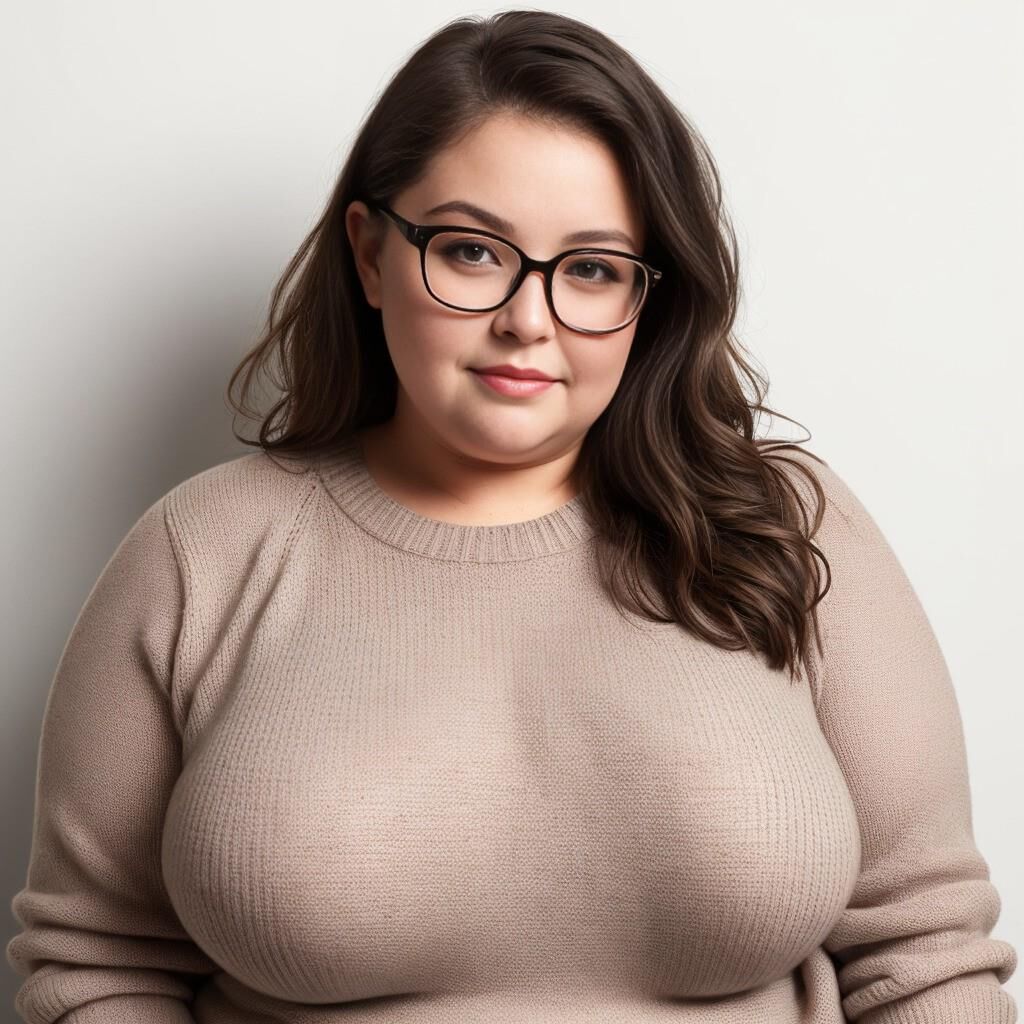 AI - Woman in sweater and glasses 2