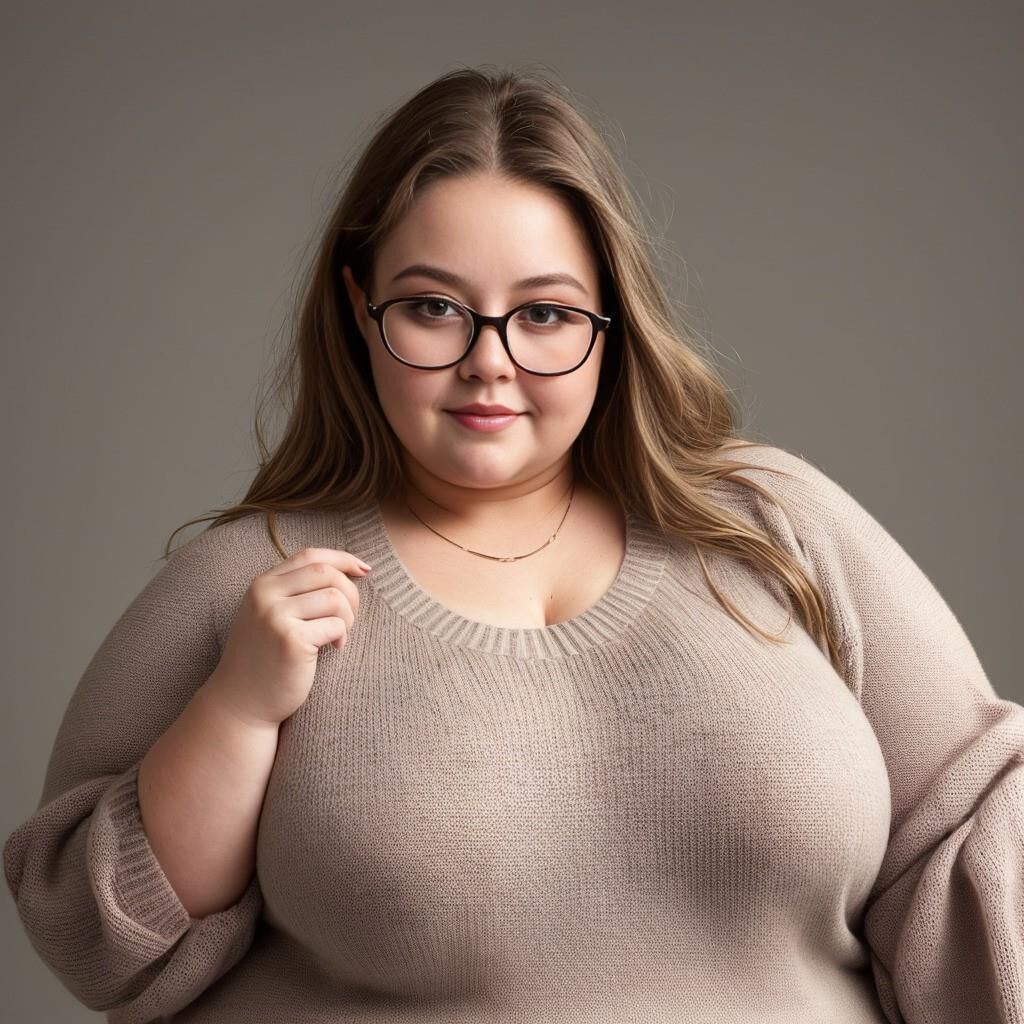 AI - Woman in sweater and glasses