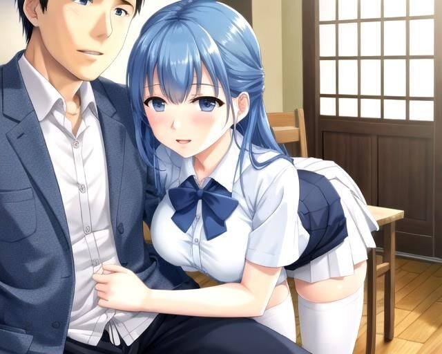 AI Generated 517: Blue hair Anime/cartoon