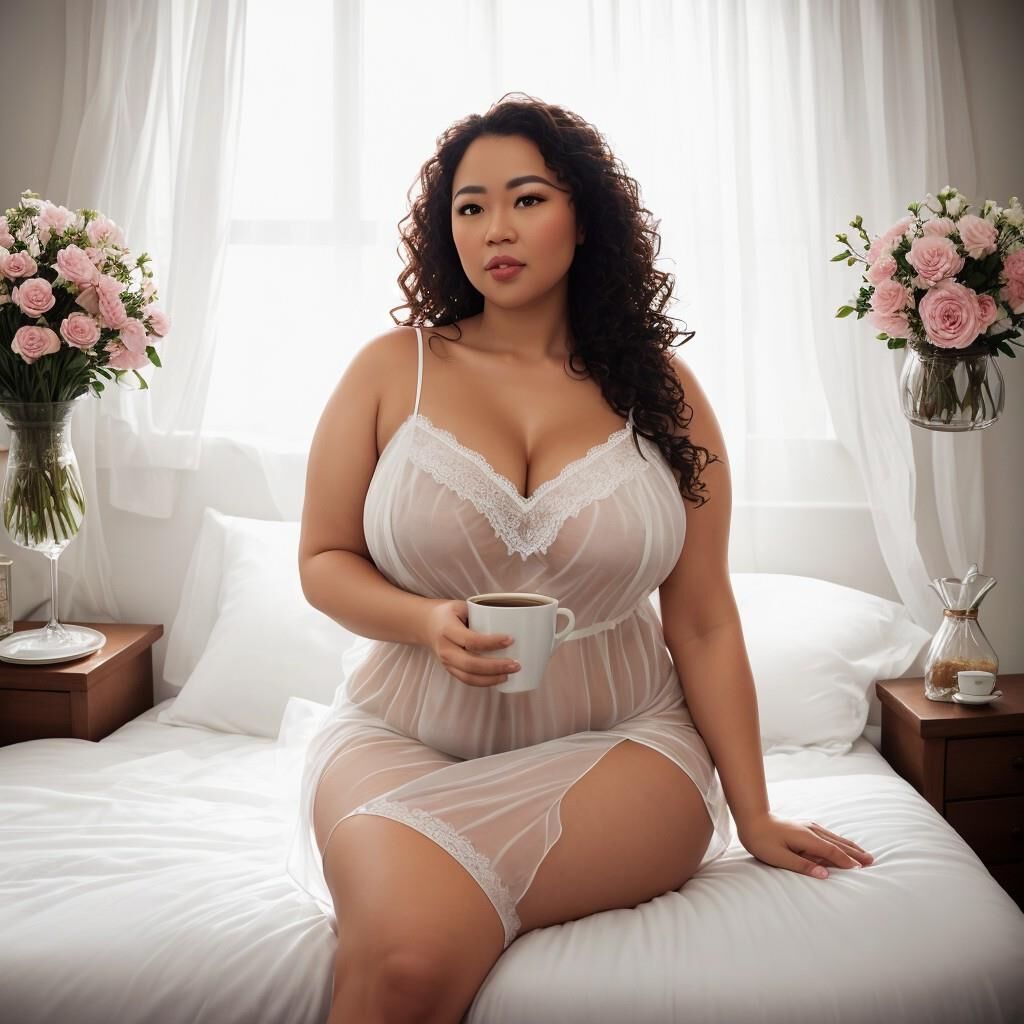 AI - Women in nightgowns with coffee 2