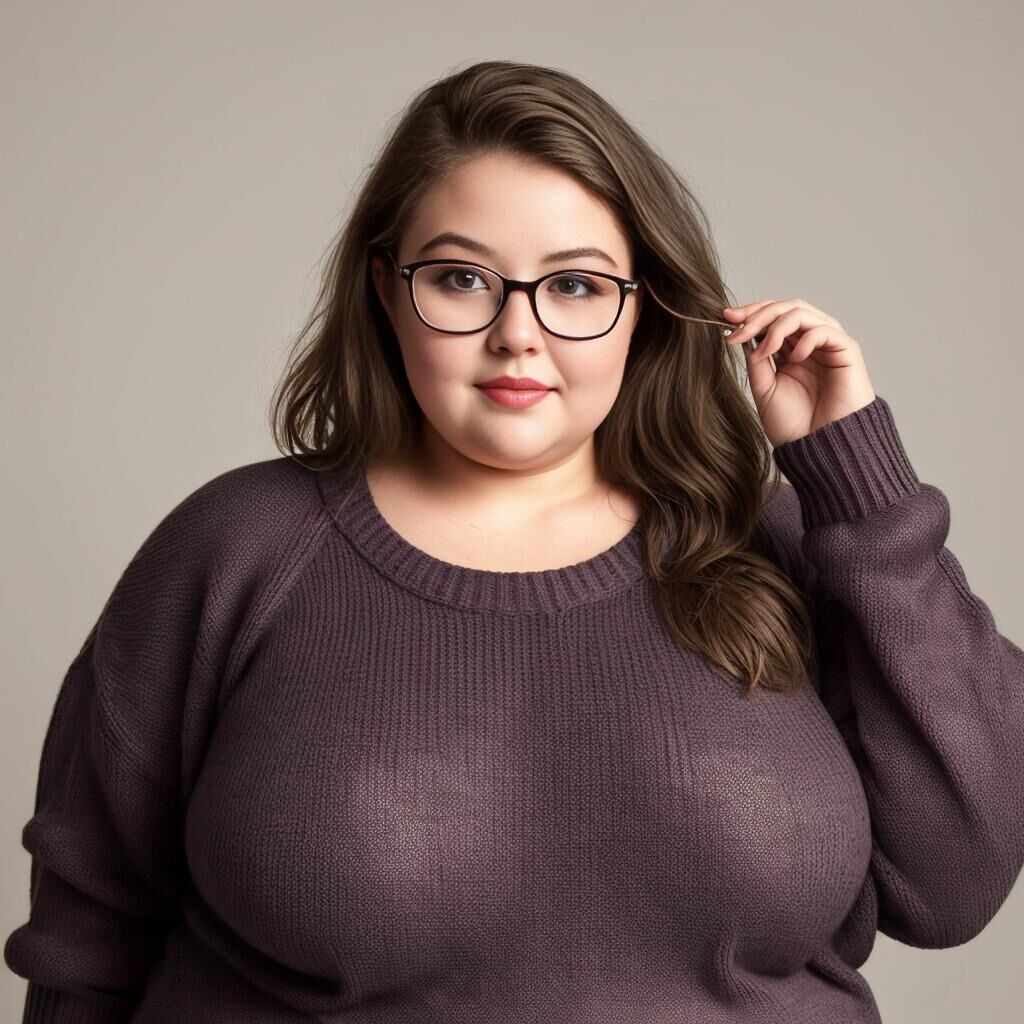 AI - Woman in sweater and glasses 2