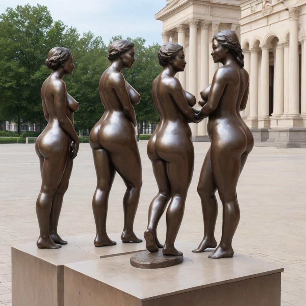 AI - Women as bronze statues