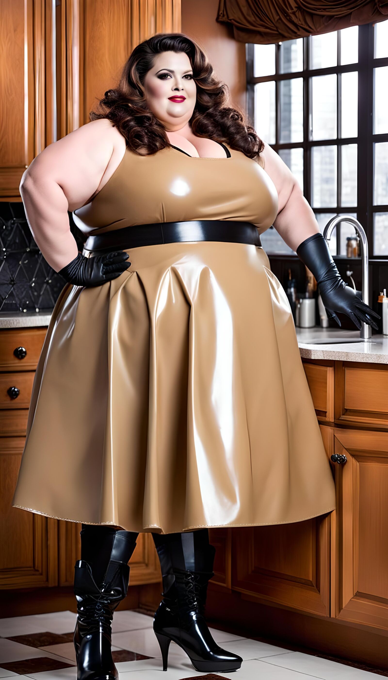 SSBBW in Latex