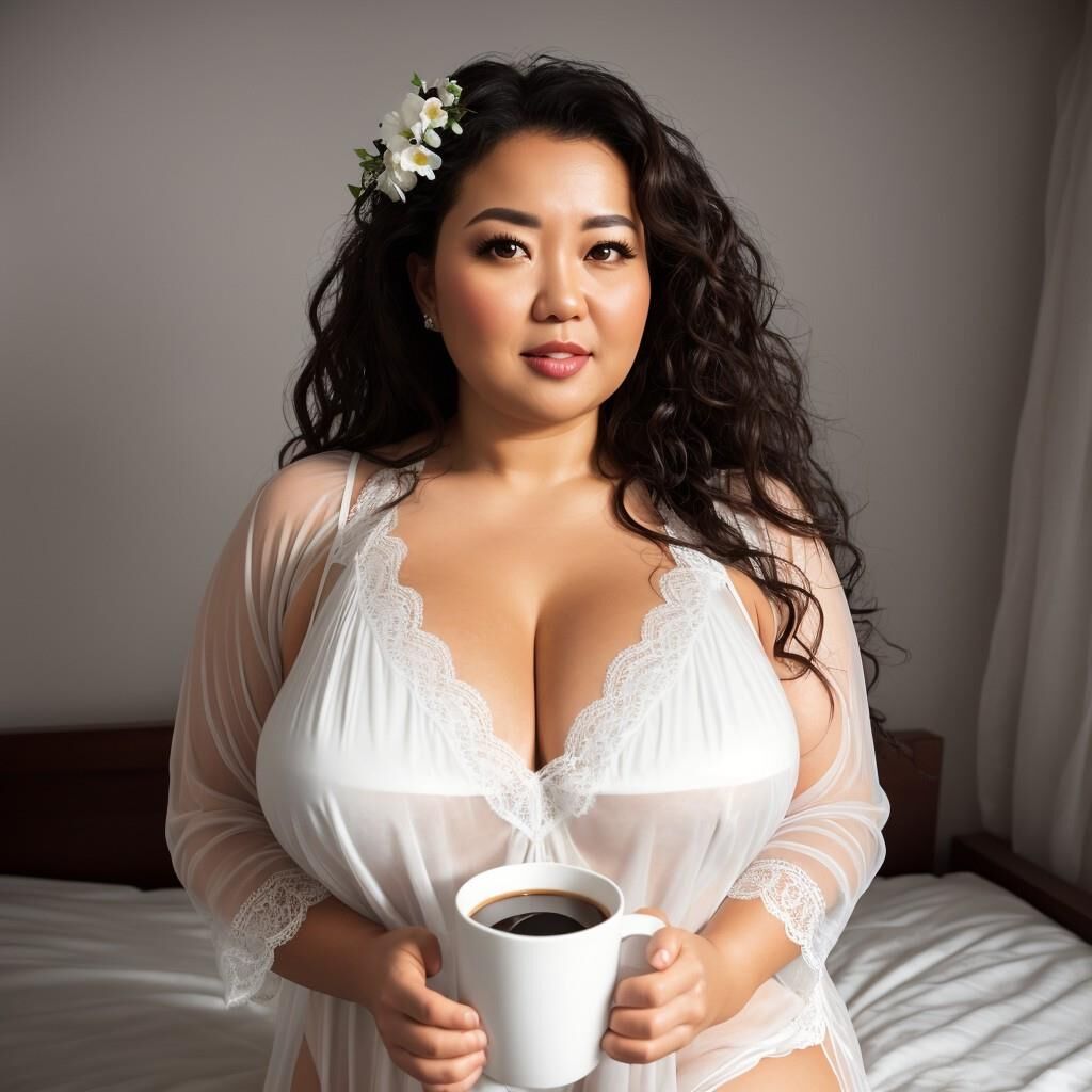 AI - Women in nightgowns with coffee 2