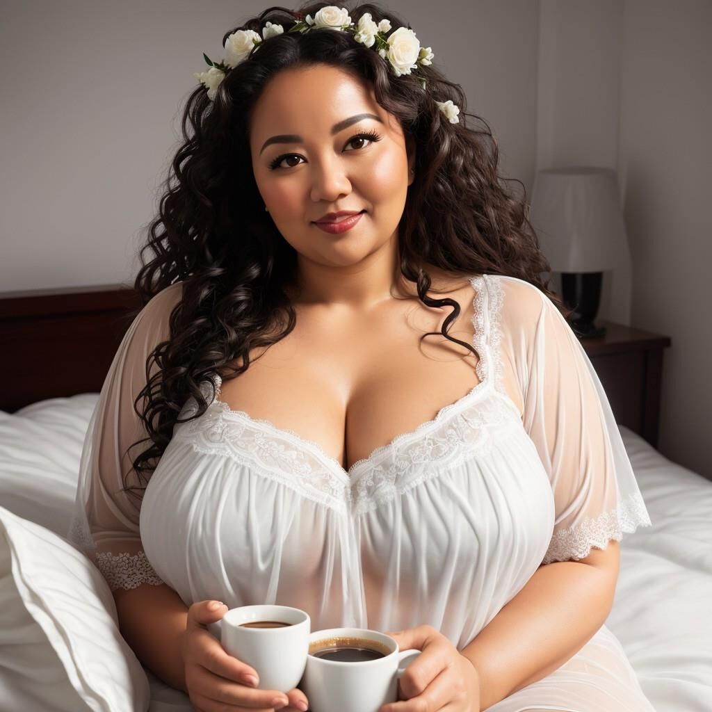 AI - Women in nightgowns with coffee 2