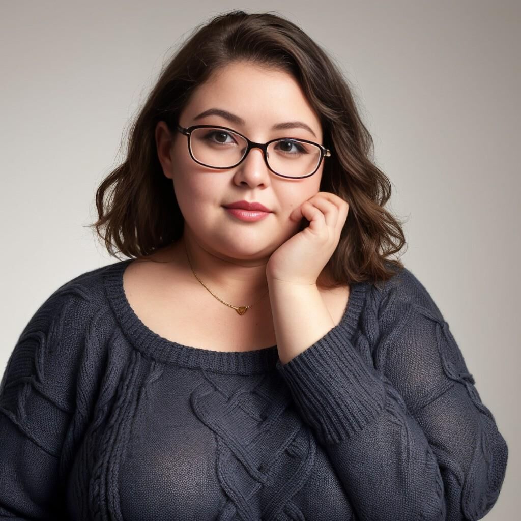 AI - Woman in sweater and glasses 2