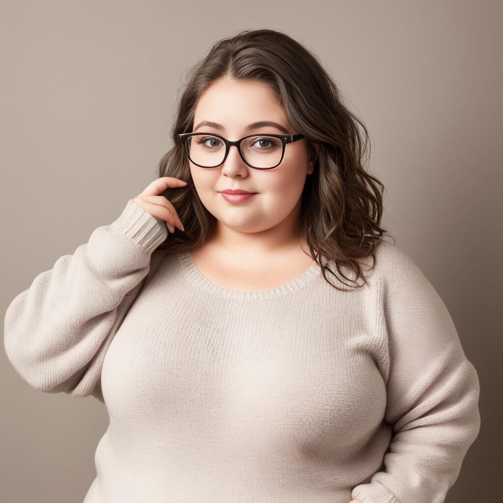 AI - Woman in sweater and glasses 2