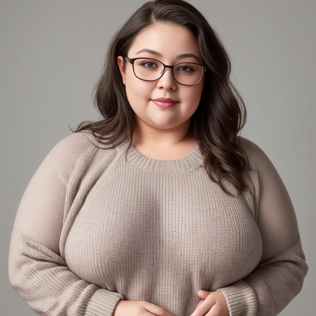 AI - Woman in sweater and glasses 2