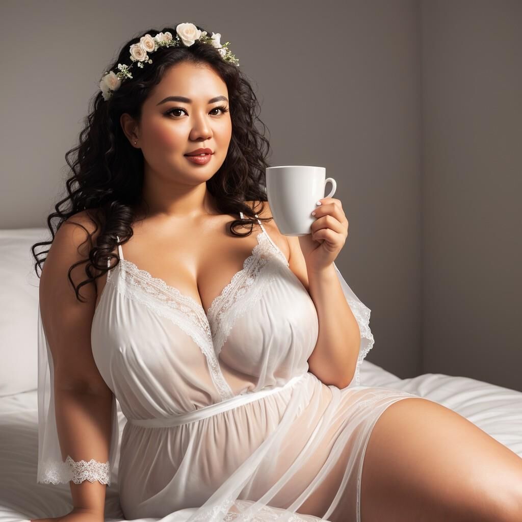 AI - Femmes en chemise de nuit avec du café 2