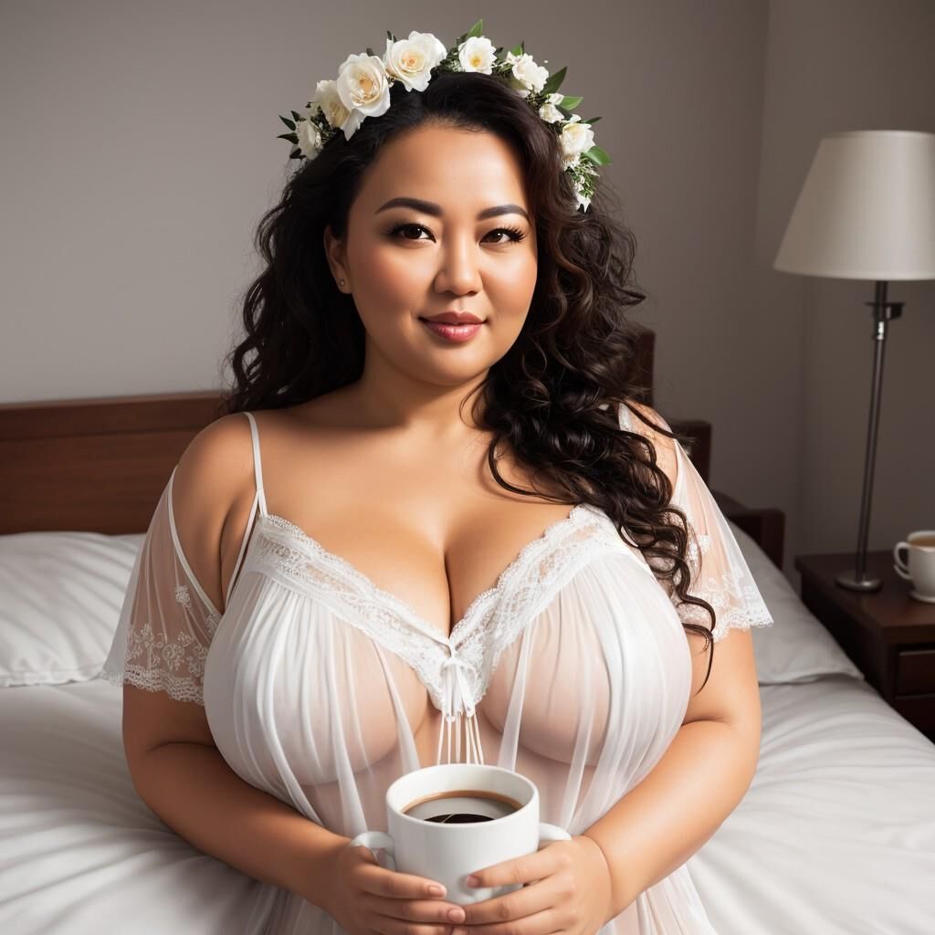 AI - Women in nightgowns with coffee 2