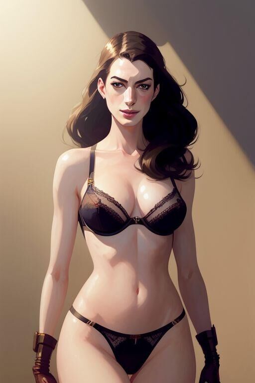 Anne Hathaway - The Key Word is Tasteful AI - Digital Paintings